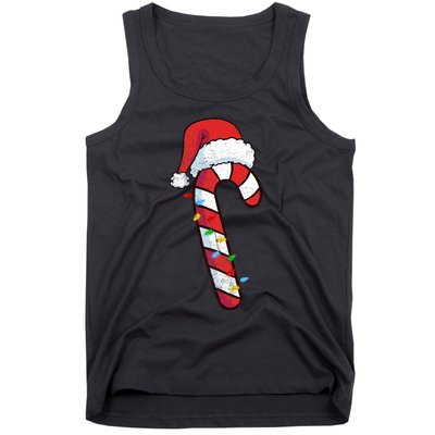 funny Christmas Candy Cane Santa  Tank Top