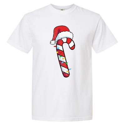 funny Christmas Candy Cane Santa  Garment-Dyed Heavyweight T-Shirt