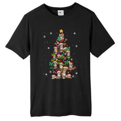 Funny Cat Christmas Tree Santa Hat Cat Lover Cat Mom Cat Dad Cute Gift Tall Fusion ChromaSoft Performance T-Shirt