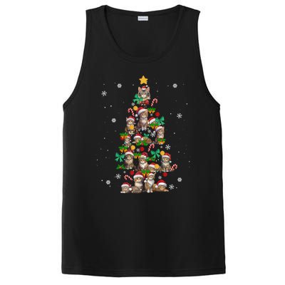 Funny Cat Christmas Tree Santa Hat Cat Lover Cat Mom Cat Dad Cute Gift PosiCharge Competitor Tank