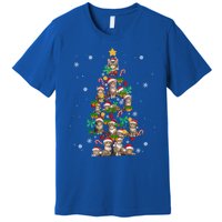 Funny Cat Christmas Tree Santa Hat Cat Lover Cat Mom Cat Dad Cute Gift Premium T-Shirt