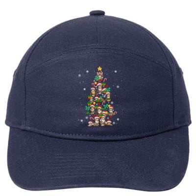 Funny Cat Christmas Tree Santa Hat Cat Lover Cat Mom Cat Dad Cute Gift 7-Panel Snapback Hat