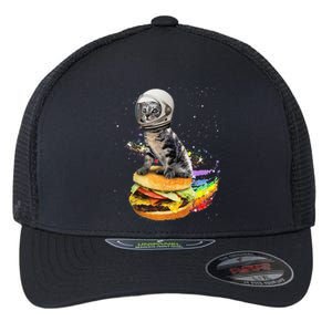 Funny Catronaut Cat Astronaut In Space Hamburger Astrocat Flexfit Unipanel Trucker Cap