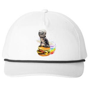 Funny Catronaut Cat Astronaut In Space Hamburger Astrocat Snapback Five-Panel Rope Hat