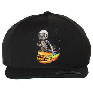 Funny Catronaut Cat Astronaut In Space Hamburger Astrocat Wool Snapback Cap