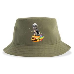 Funny Catronaut Cat Astronaut In Space Hamburger Astrocat Sustainable Bucket Hat