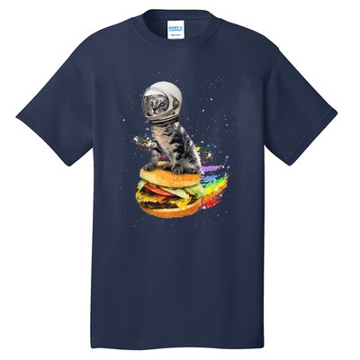 Funny Catronaut Cat Astronaut In Space Hamburger Astrocat Tall T-Shirt