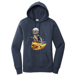 Funny Catronaut Cat Astronaut In Space Hamburger Astrocat Women's Pullover Hoodie