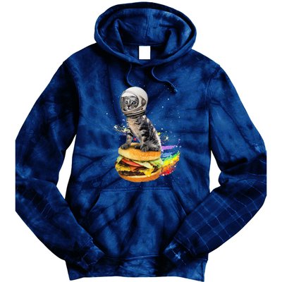 Funny Catronaut Cat Astronaut In Space Hamburger Astrocat Tie Dye Hoodie