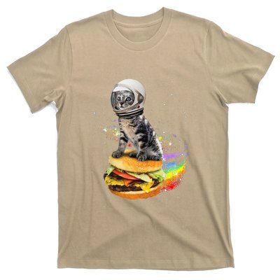 Funny Catronaut Cat Astronaut In Space Hamburger Astrocat T-Shirt