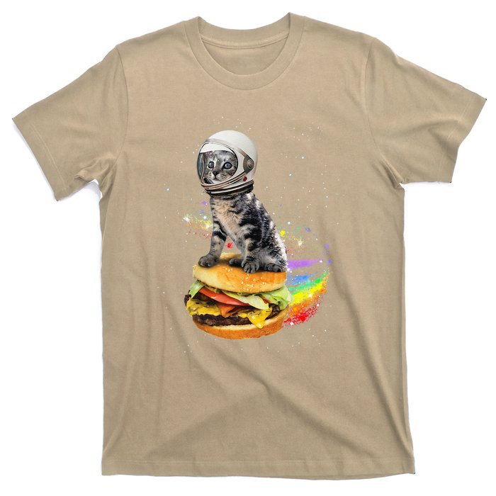 Funny Catronaut Cat Astronaut In Space Hamburger Astrocat T-Shirt