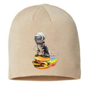 Funny Catronaut Cat Astronaut In Space Hamburger Astrocat Sustainable Beanie