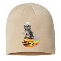 Funny Catronaut Cat Astronaut In Space Hamburger Astrocat Sustainable Beanie