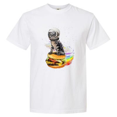 Funny Catronaut Cat Astronaut In Space Hamburger Astrocat Garment-Dyed Heavyweight T-Shirt