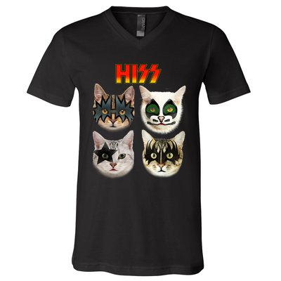 Funny Cat Cat Lover Cat Hiss Cat Owner Cat Humor V-Neck T-Shirt