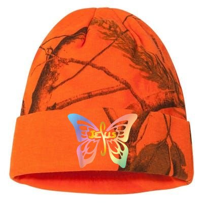 Faith Cross Christian Butterfly Words Jesus Inspirational Kati Licensed 12" Camo Beanie