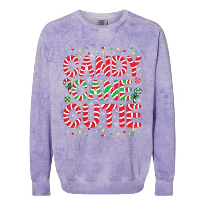 Funny Christmas Candy Cane Lover Crew Xmas Candy Cane Cutie Colorblast Crewneck Sweatshirt