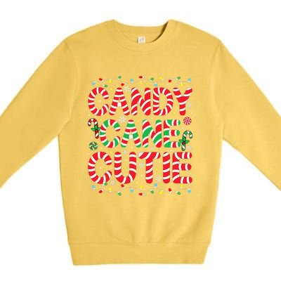 Funny Christmas Candy Cane Lover Crew Xmas Candy Cane Cutie Premium Crewneck Sweatshirt