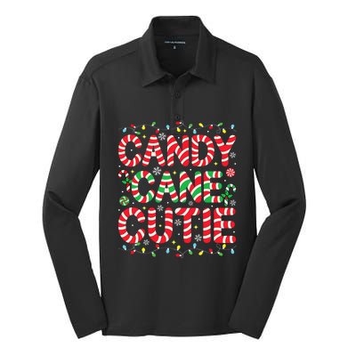 Funny Christmas Candy Cane Lover Crew Xmas Candy Cane Cutie Silk Touch Performance Long Sleeve Polo