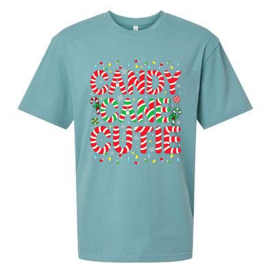 Funny Christmas Candy Cane Lover Crew Xmas Candy Cane Cutie Sueded Cloud Jersey T-Shirt