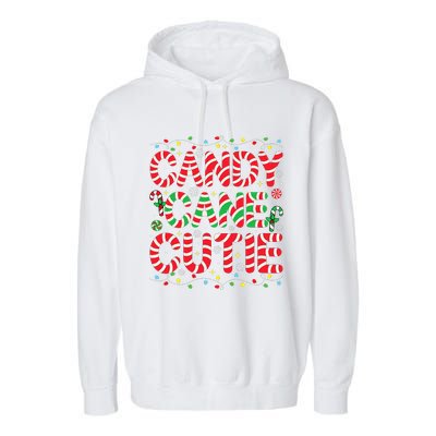 Funny Christmas Candy Cane Lover Crew Xmas Candy Cane Cutie Garment-Dyed Fleece Hoodie