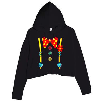 Funny Clown Costume Halloween Vintage Crop Fleece Hoodie