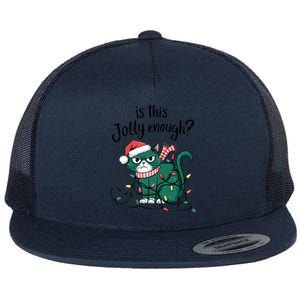 Funny Cat Christmas Ornats Matching Costume Gift Flat Bill Trucker Hat