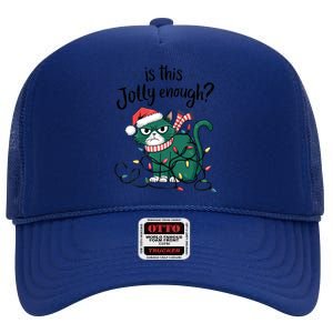 Funny Cat Christmas Ornats Matching Costume Gift High Crown Mesh Back Trucker Hat