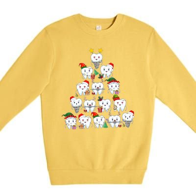 Funny Cute Christmas Dentistree Tooth Tree Premium Crewneck Sweatshirt