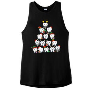 Funny Cute Christmas Dentistree Tooth Tree Ladies PosiCharge Tri-Blend Wicking Tank