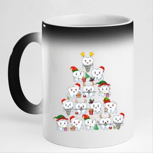 Funny Cute Christmas Dentistree Tooth Tree 11oz Black Color Changing Mug