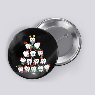 Funny Cute Christmas Dentistree Tooth Tree Button
