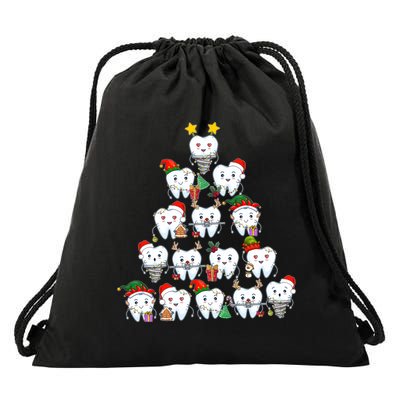 Funny Cute Christmas Dentistree Tooth Tree Drawstring Bag