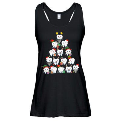Funny Cute Christmas Dentistree Tooth Tree Ladies Essential Flowy Tank