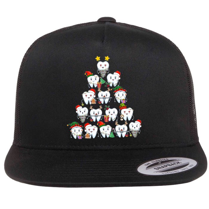Funny Cute Christmas Dentistree Tooth Tree Flatbill Hat