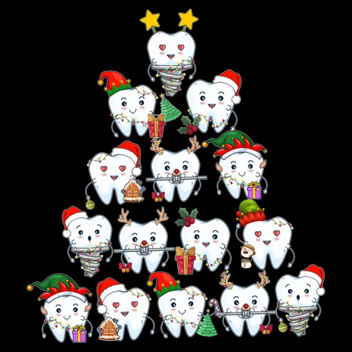 Funny Cute Christmas Dentistree Tooth Tree Magnet