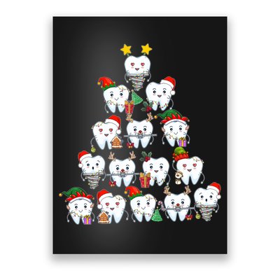 Funny Cute Christmas Dentistree Tooth Tree Poster