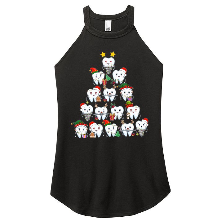 Funny Cute Christmas Dentistree Tooth Tree Women's Perfect Tri Rocker Tank