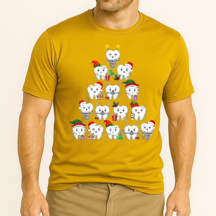 Funny Cute Christmas Dentistree Tooth Tree Performance Shirt