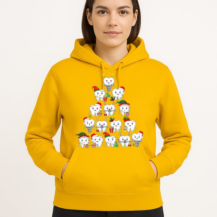 Funny Cute Christmas Dentistree Tooth Tree Hoodie