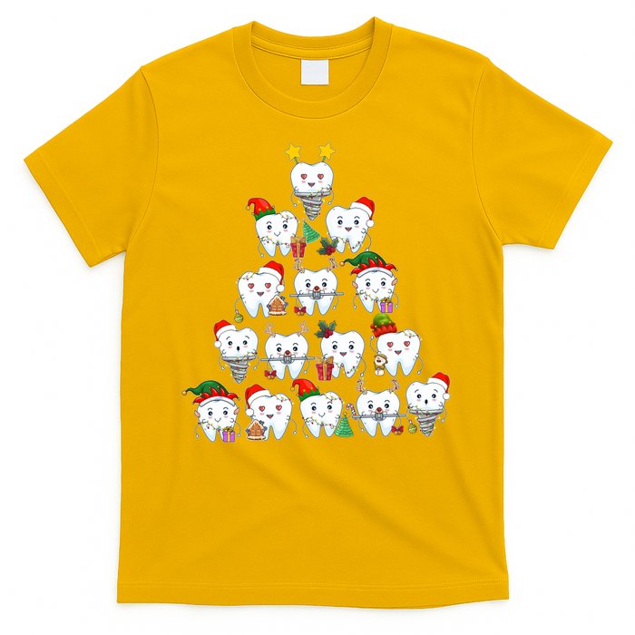 Funny Cute Christmas Dentistree Tooth Tree T-Shirt