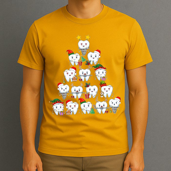 Funny Cute Christmas Dentistree Tooth Tree T-Shirt