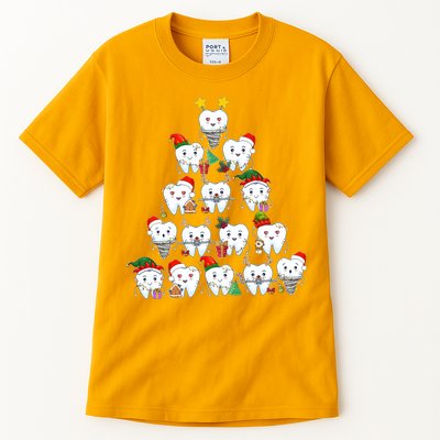 Funny Cute Christmas Dentistree Tooth Tree Tall T-Shirt