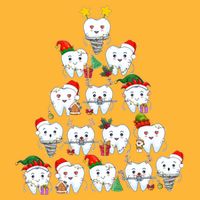 Funny Cute Christmas Dentistree Tooth Tree Polo