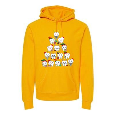 Funny Cute Christmas Dentistree Tooth Tree Premium Hoodie