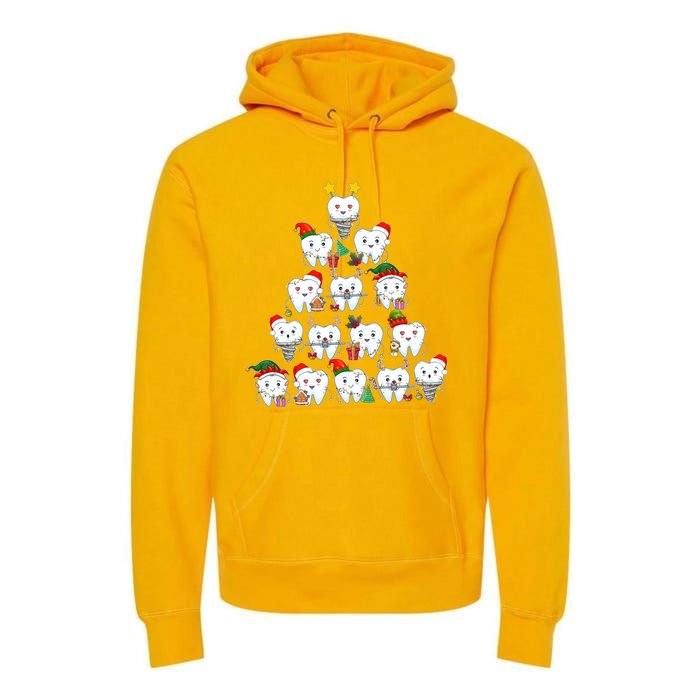 Funny Cute Christmas Dentistree Tooth Tree Premium Hoodie