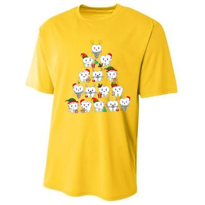 Funny Cute Christmas Dentistree Tooth Tree Performance Sprint T-Shirt