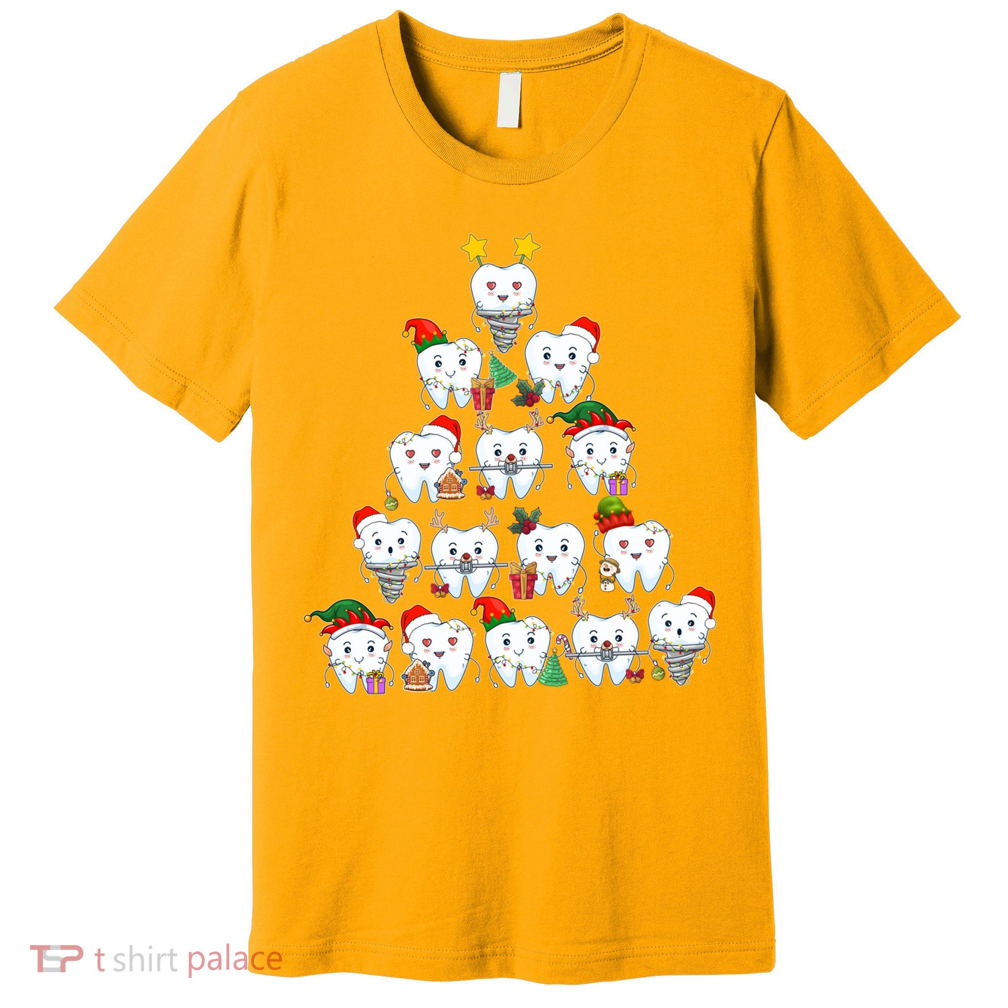 Funny Cute Christmas Dentistree Tooth Tree Premium T-Shirt
