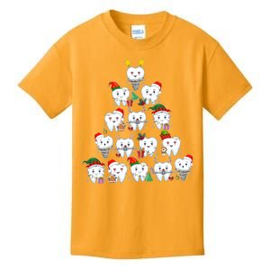 Funny Cute Christmas Dentistree Tooth Tree Kids T-Shirt