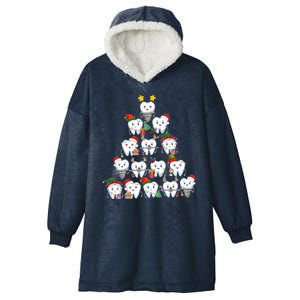 Funny Cute Christmas Dentistree Tooth Tree Hooded Wearable Blanket